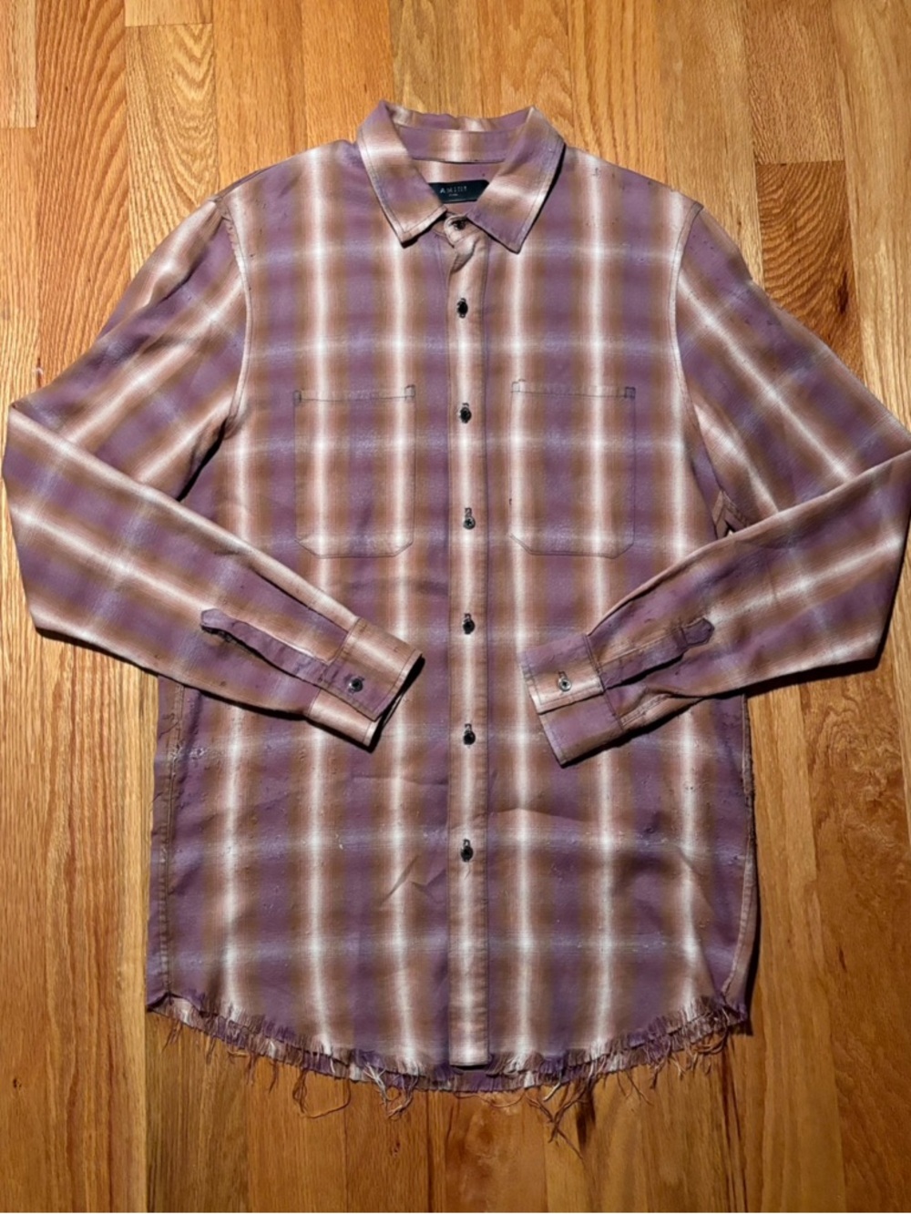 AMIRI Distressed Flannel Button Shirt 🔥